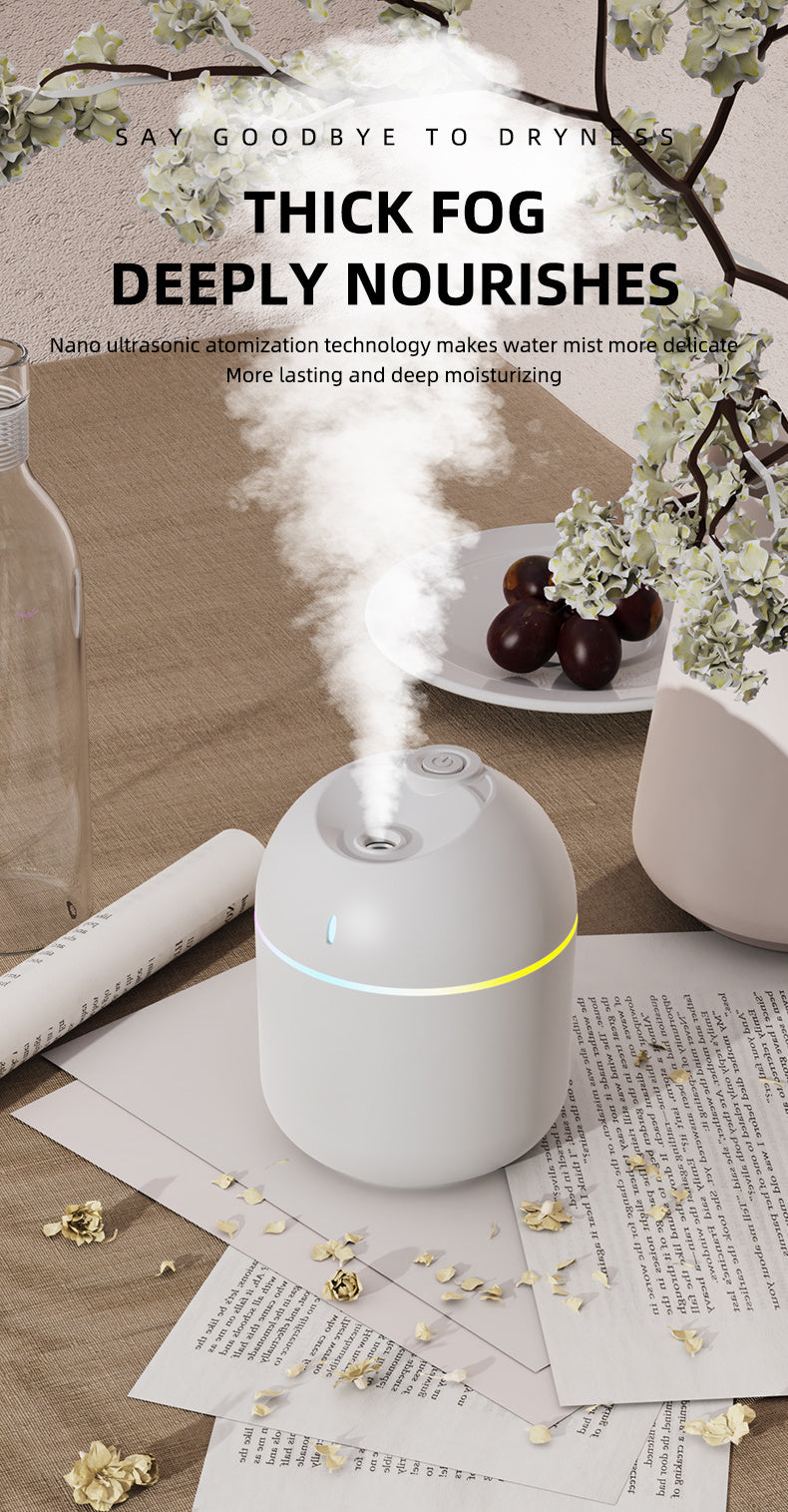 270ML Air Humidifier Cool Mist Aroma Diffuser LED Night Light  power-off protect USB Humidificador For Home Office fabbinventora.com