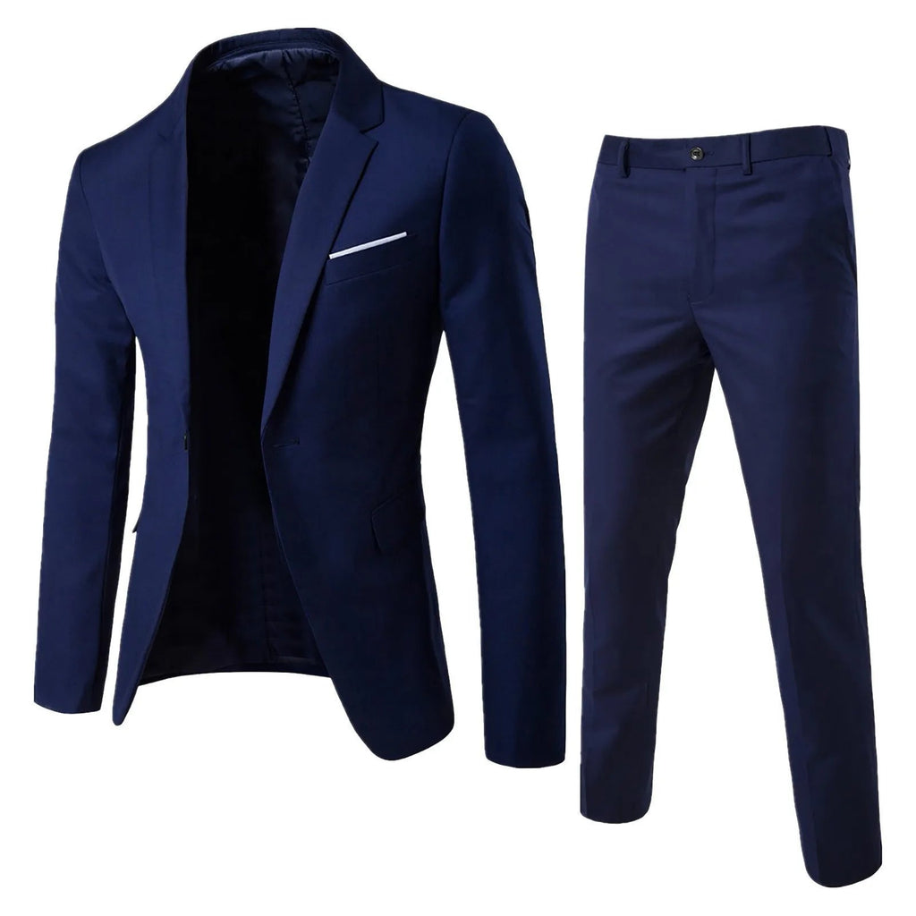 Men's Suit Set Business Formal Two-piece Set Slim Fit Small Suit Jacket Western Pants Wedding Dress Groomsman Suit fabbinventora.com