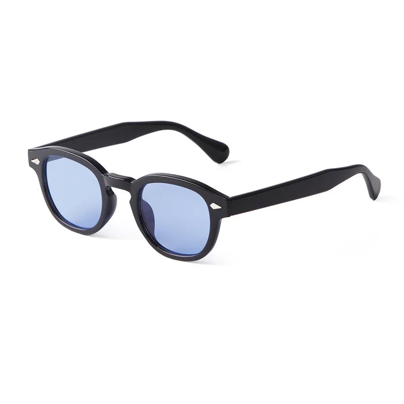 Vintage Fashion Shell Round Sunglasses Women Men 2024 Brand Design Retro Rivet Yellow Blue Lens Square Sun Glasses Female UV400 fabbinventora.com