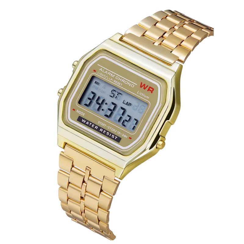 F91W Non-Waterproof Steel Band Watch For Women, Men, Business Clock, Multi-Functional LED Digital Sports Watch, Electronic Clock fabbinventora.com