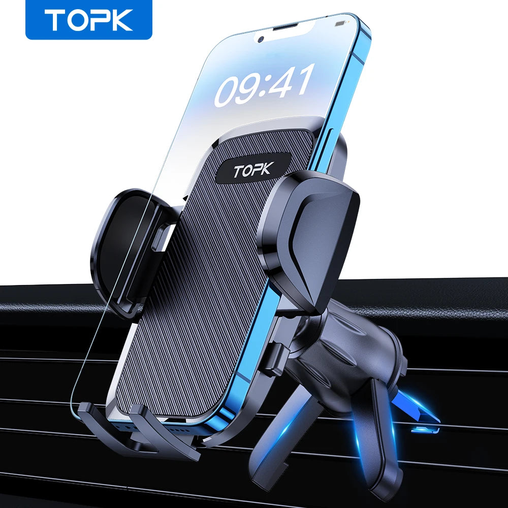 TOPK Universal Car Bracket Gravity Auto Phone Holder Car Air Vent Clip Mount Mobile Phone Holder Cell Phone Stand For All Phones fabbinventora.com