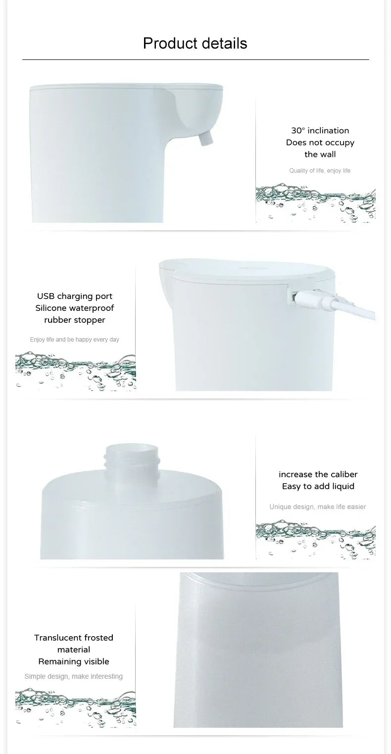 Automatic Soap Dispenser Soap Foam Dispenser Smart Sensor Soap Dispenser Contactless USB Charging 350ml Hand Sanitizer Machine fabbinventora.com