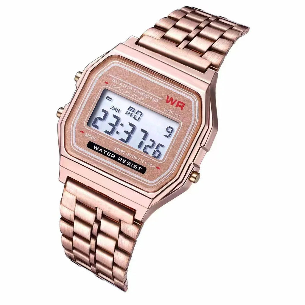 F91W Non-Waterproof Steel Band Watch For Women, Men, Business Clock, Multi-Functional LED Digital Sports Watch, Electronic Clock fabbinventora.com