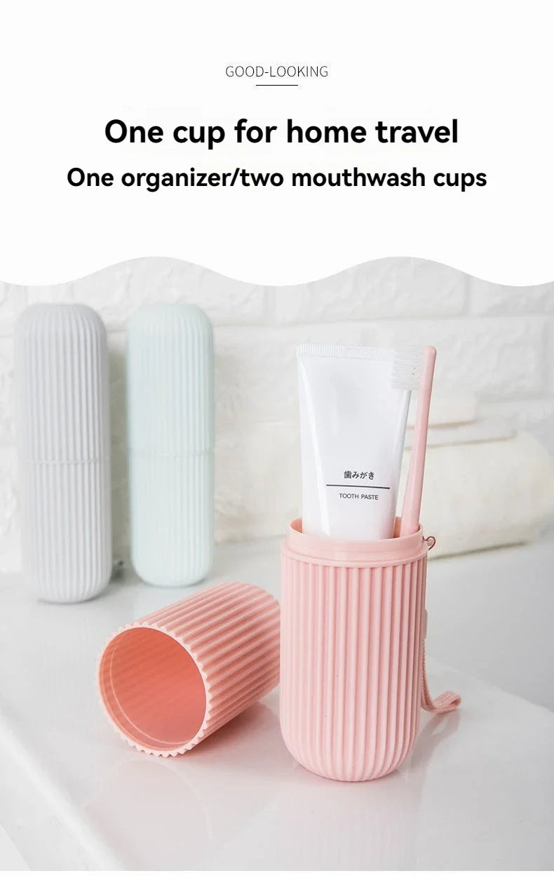 Portable toothbrush and toothpaste holder case for travel and camping use