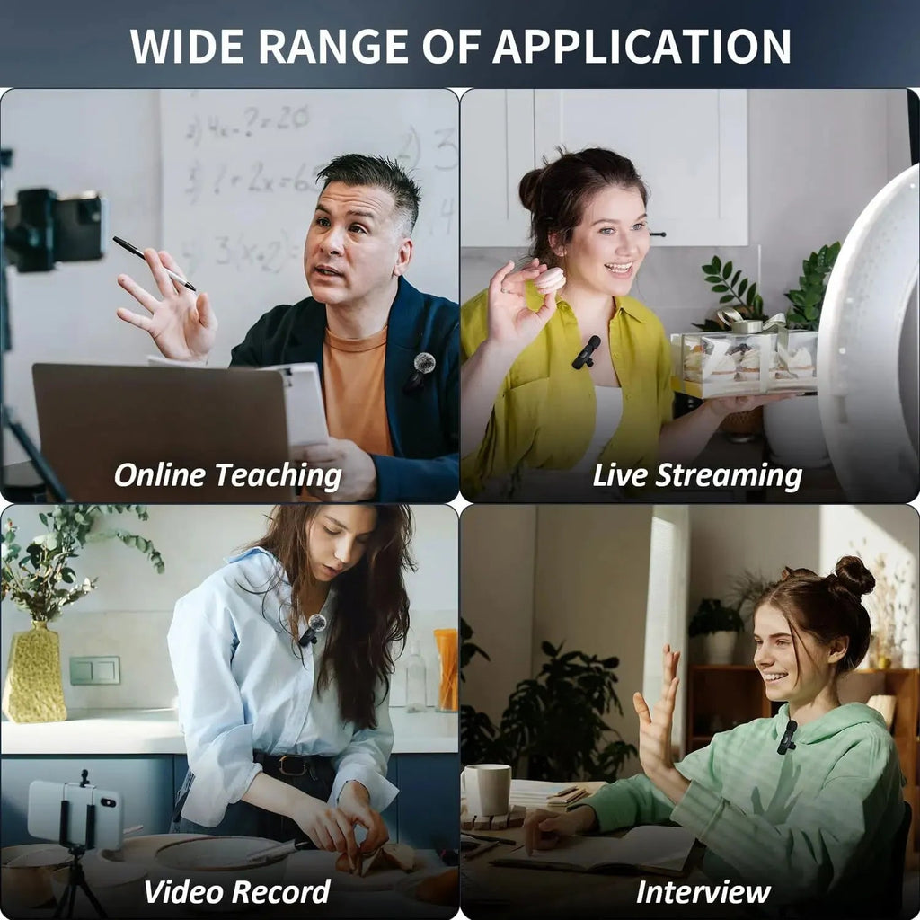 K60 NEW Wireless Lavalier Microphone Audio Video Recording Mini Mic For iPhone Android Laptop Gaming Mobile Phone Microphone fabbinventora.com