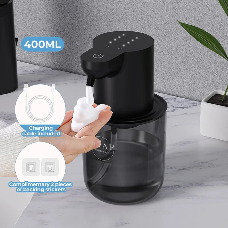 Wall mounted automatic foam soap dispenser with sensor and rechargeable battery