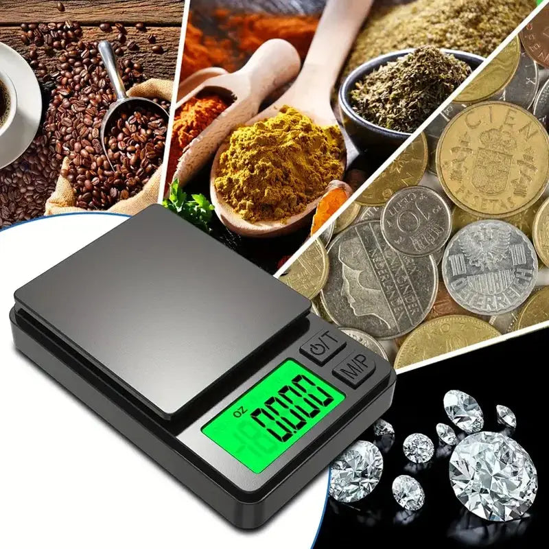 Precision Pocket Scale 1000g X 0.1g - Digital Gram, Food, Jewelry, Ounces/Grains Scale with Backlit LCD - Mini Scale for Travel fabbinventora.com