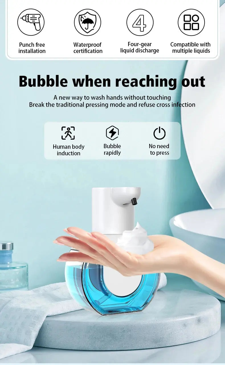 420ml Smart Soap Dispenser Touchless Motion Sensor Washing Hand Device Wall-Mounted Liquid Soap Dispenser Liquid Foam Model fabbinventora.com