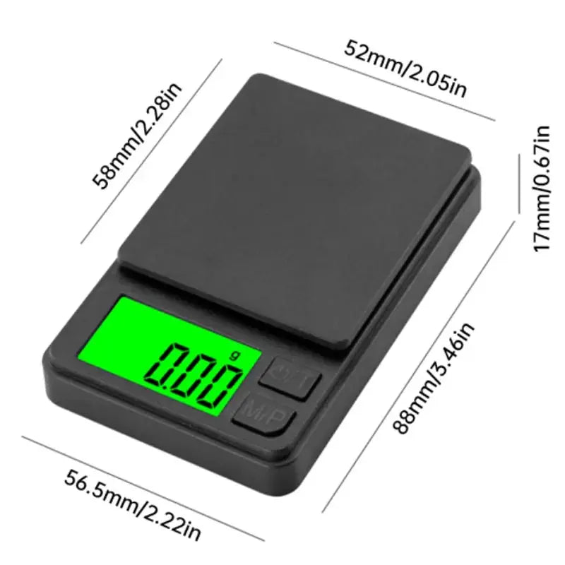 Precision Pocket Scale 1000g X 0.1g - Digital Gram, Food, Jewelry, Ounces/Grains Scale with Backlit LCD - Mini Scale for Travel fabbinventora.com