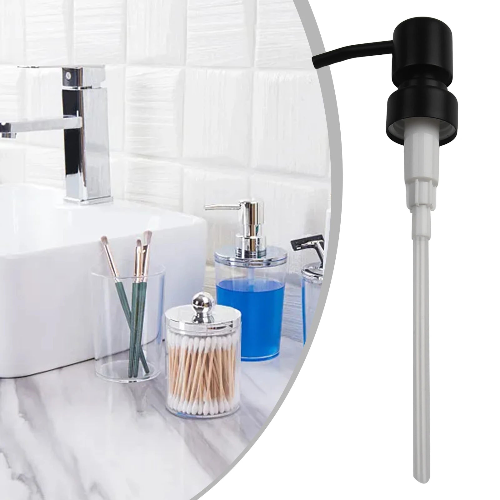 Stainless steel push dispenser head for soap lotion shampoo use pump