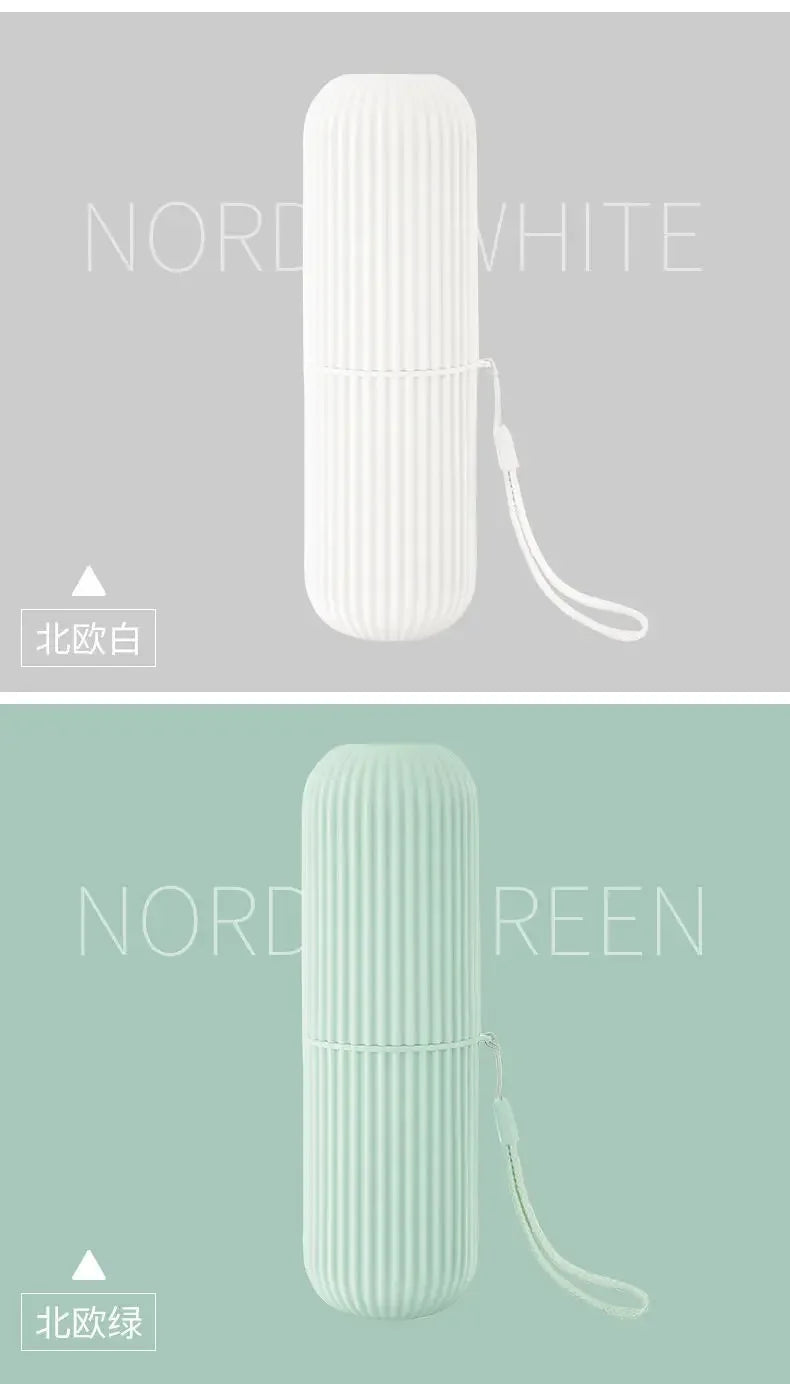 Portable toothbrush and toothpaste holder case for travel and camping use