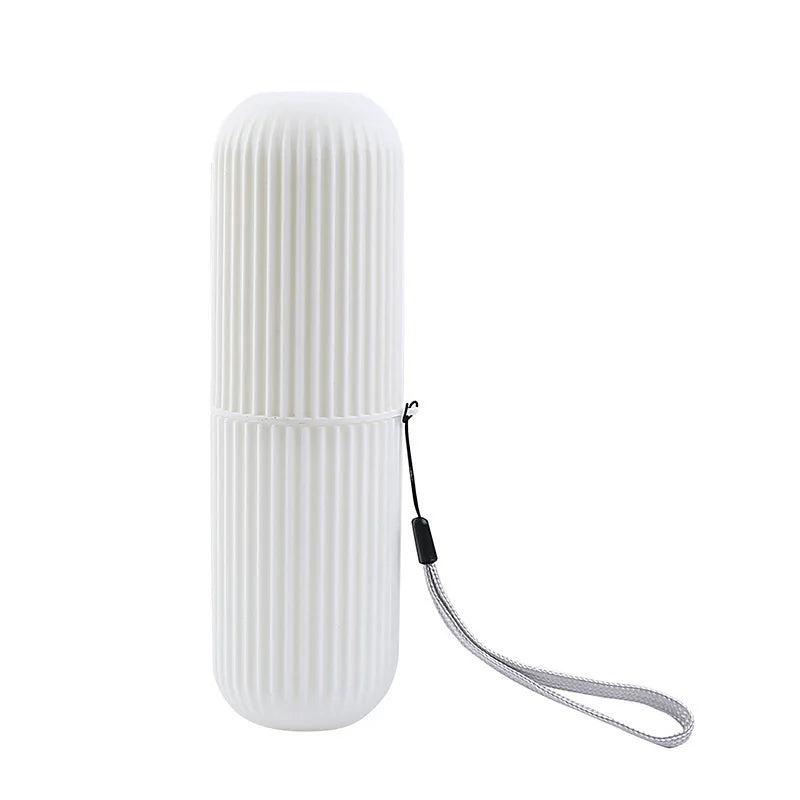 Portable toothbrush and toothpaste holder case for travel and camping use