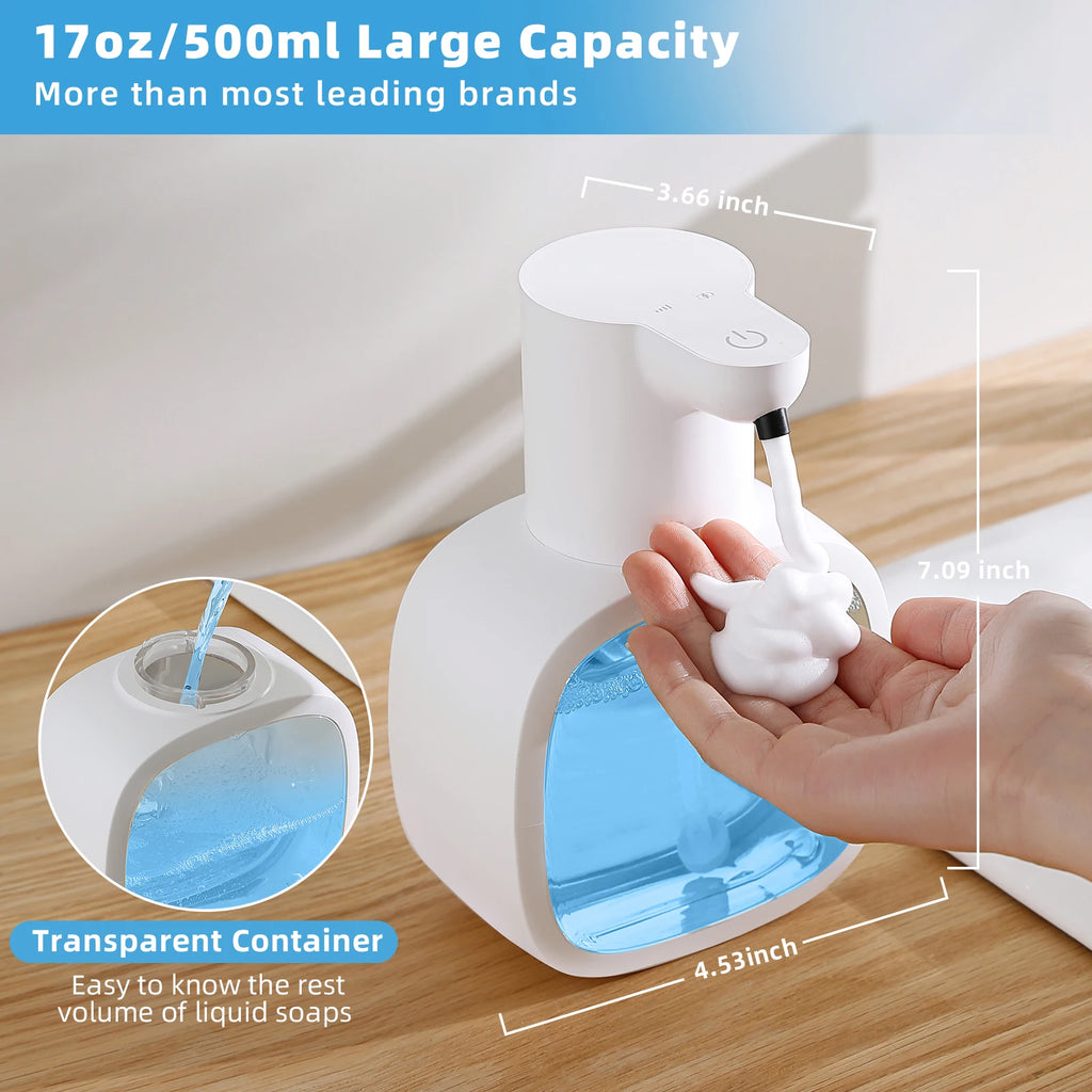 Wall mounted automatic foam soap dispenser with sensor and rechargeable battery