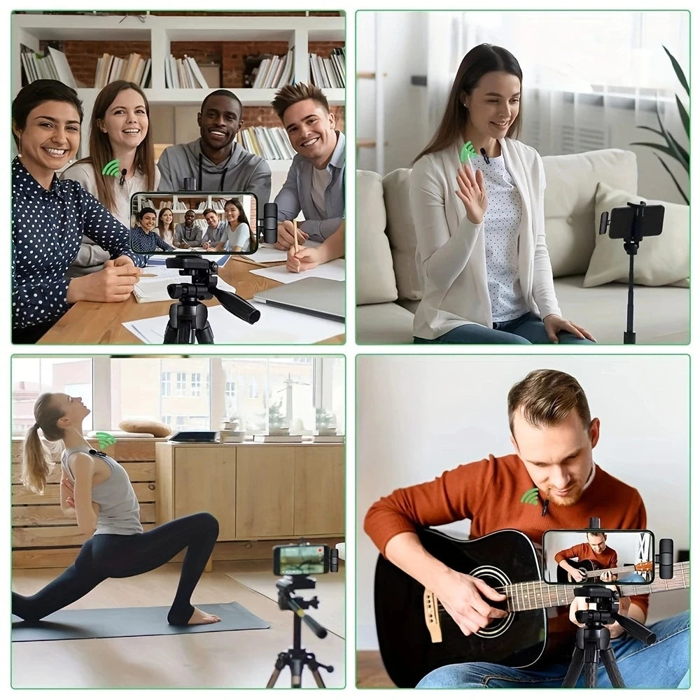 K60 NEW Wireless Lavalier Microphone Audio Video Recording Mini Mic For iPhone Android Laptop Gaming Mobile Phone Microphone fabbinventora.com