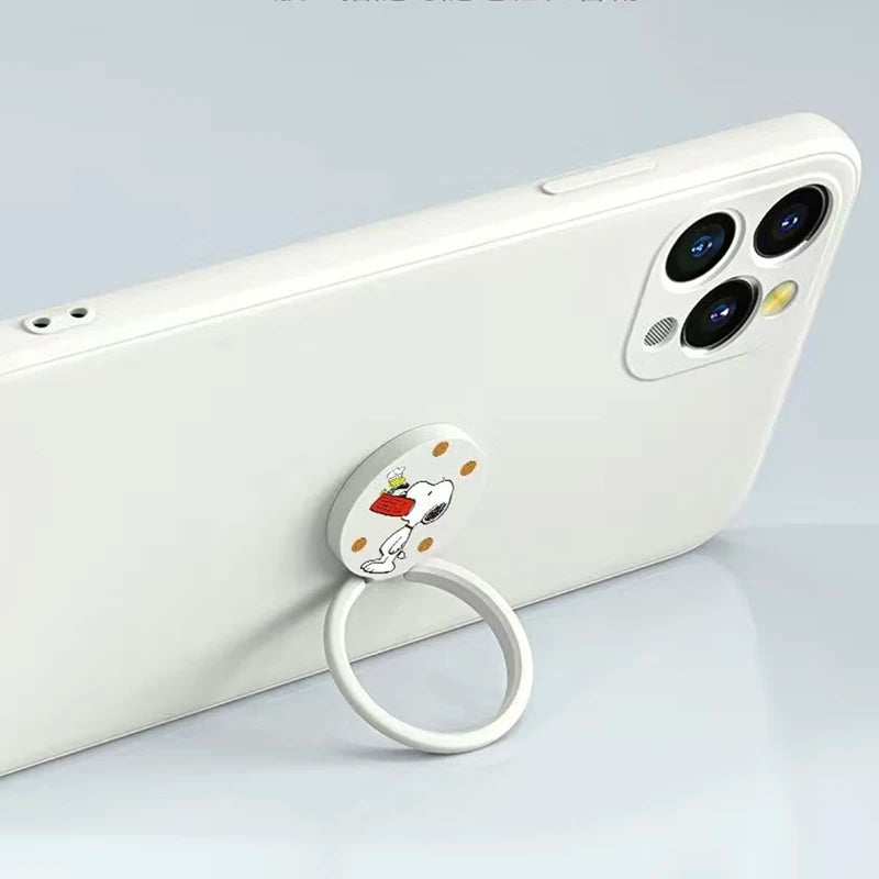 Snoopy Finger Ring Phone Holder 360° Rotation Foldable Desktop Phone Stand Grip Tok Bracket Lazy Bracket Phone Back Sticker Pad fabbinventora.com