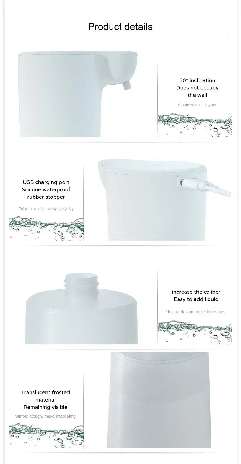 Automatic Soap Dispenser Soap Foam Dispenser Smart Sensor Soap Dispenser Contactless USB Charging 350ml Hand Sanitizer Machine fabbinventora.com