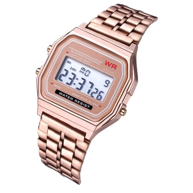 F91W Non-Waterproof Steel Band Watch For Women, Men, Business Clock, Multi-Functional LED Digital Sports Watch, Electronic Clock fabbinventora.com