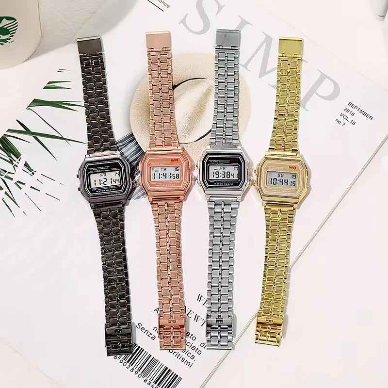 F91W Non-Waterproof Steel Band Watch For Women, Men, Business Clock, Multi-Functional LED Digital Sports Watch, Electronic Clock fabbinventora.com