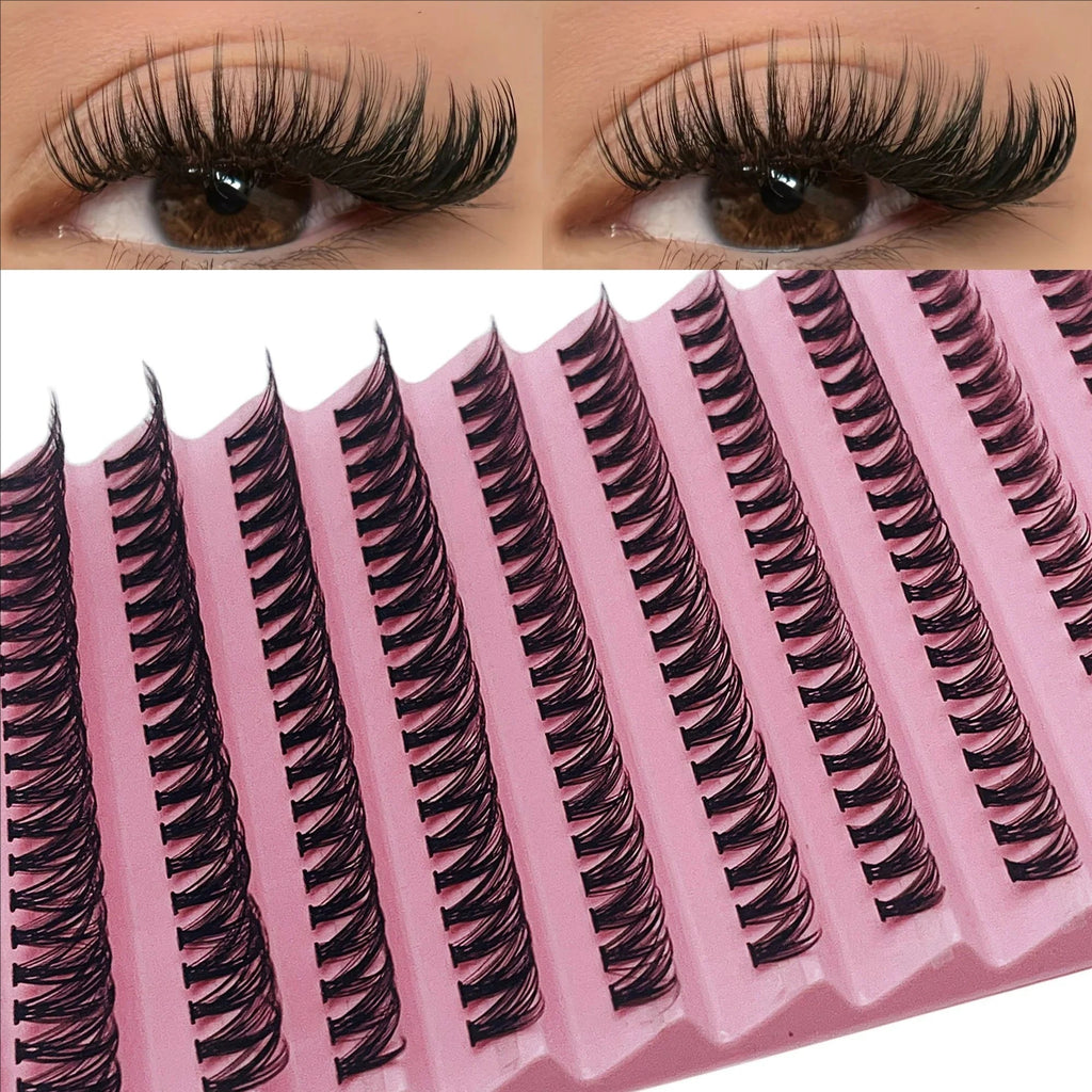 MJ Individual Lashes 8-16mm 200pcs Cluster Lashes Natural Look Mixed Tray DIY Eyelash Extension Volume Lash Clusters Eyelashes fabbinventora.com
