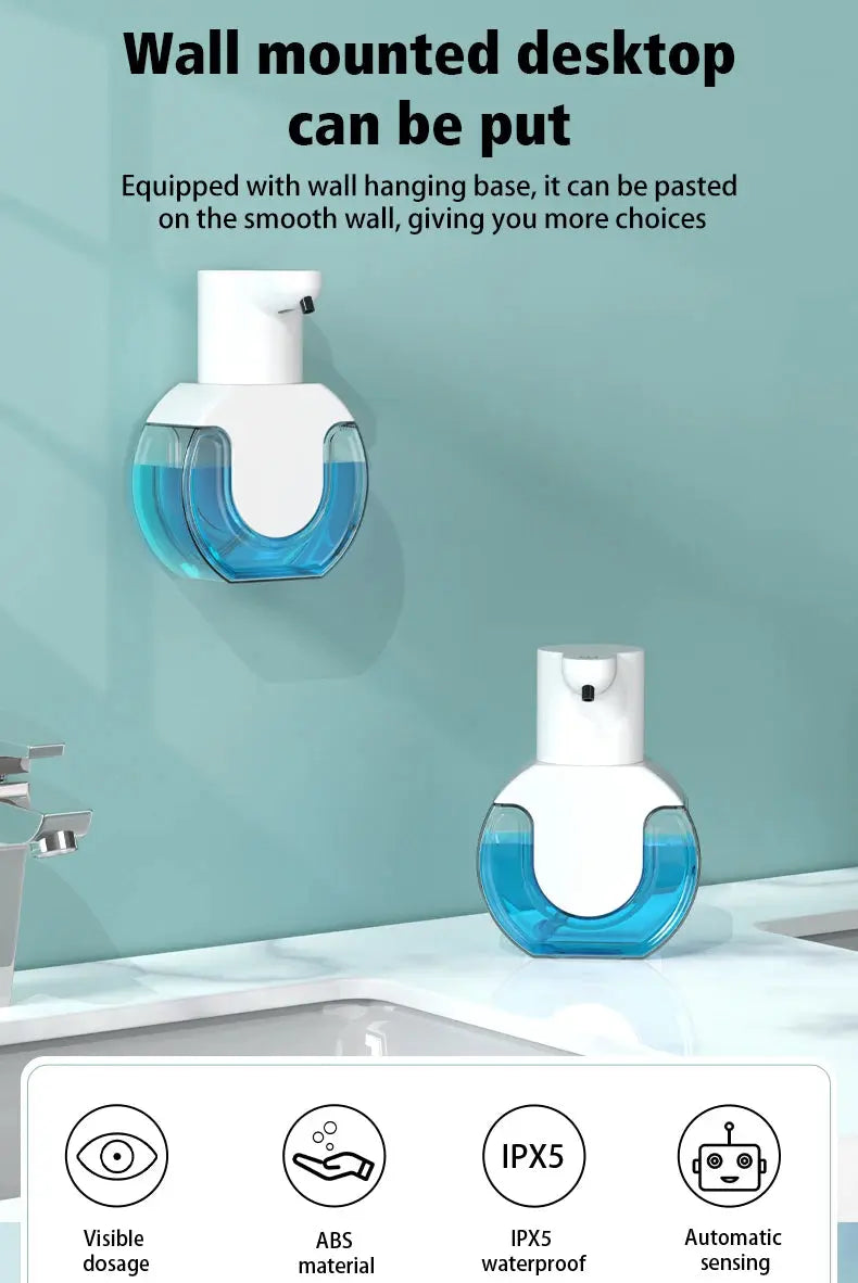 420ml Smart Soap Dispenser Touchless Motion Sensor Washing Hand Device Wall-Mounted Liquid Soap Dispenser Liquid Foam Model fabbinventora.com