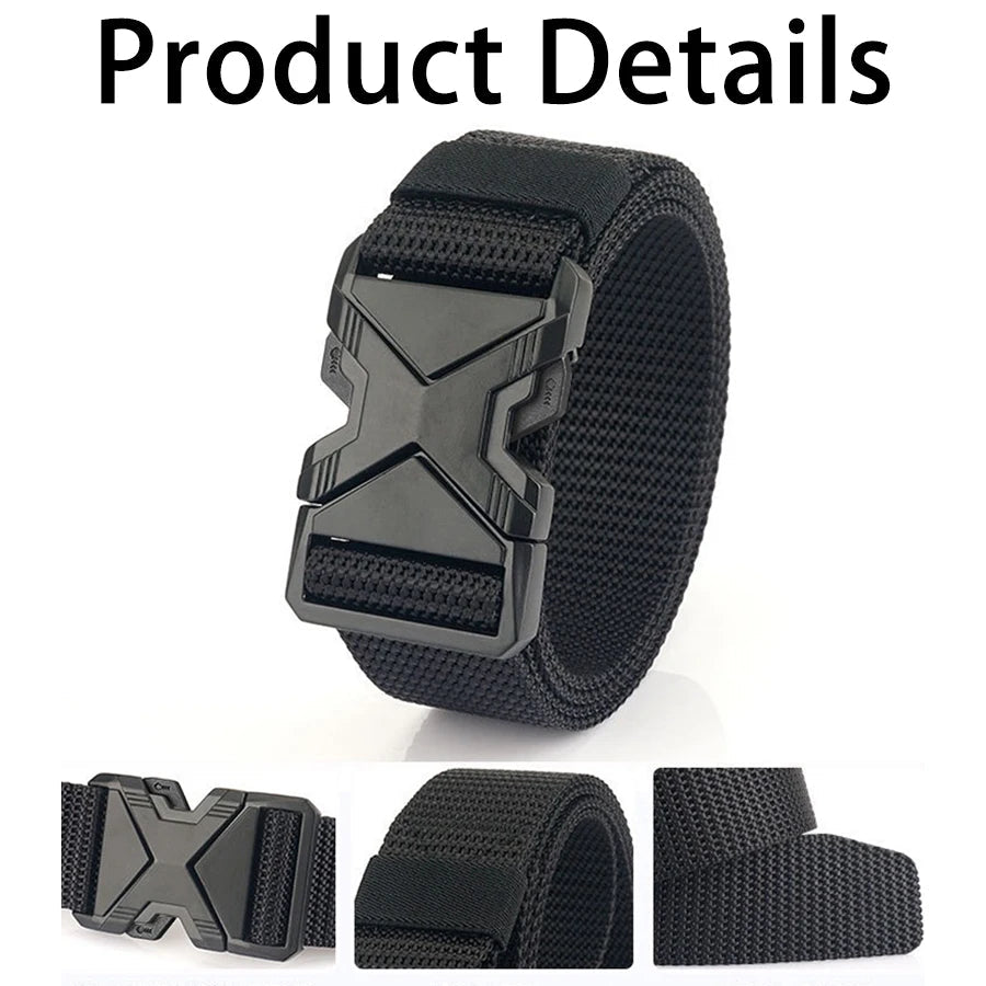 The New Men's 125cm Buckle Belt Nylon Braided Lightweight Breathable Daily Commuter Men's Belt fabbinventora.com