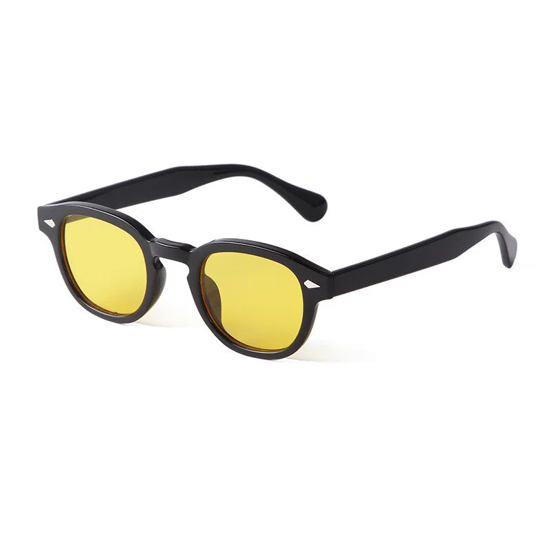 Vintage Fashion Shell Round Sunglasses Women Men 2024 Brand Design Retro Rivet Yellow Blue Lens Square Sun Glasses Female UV400 fabbinventora.com