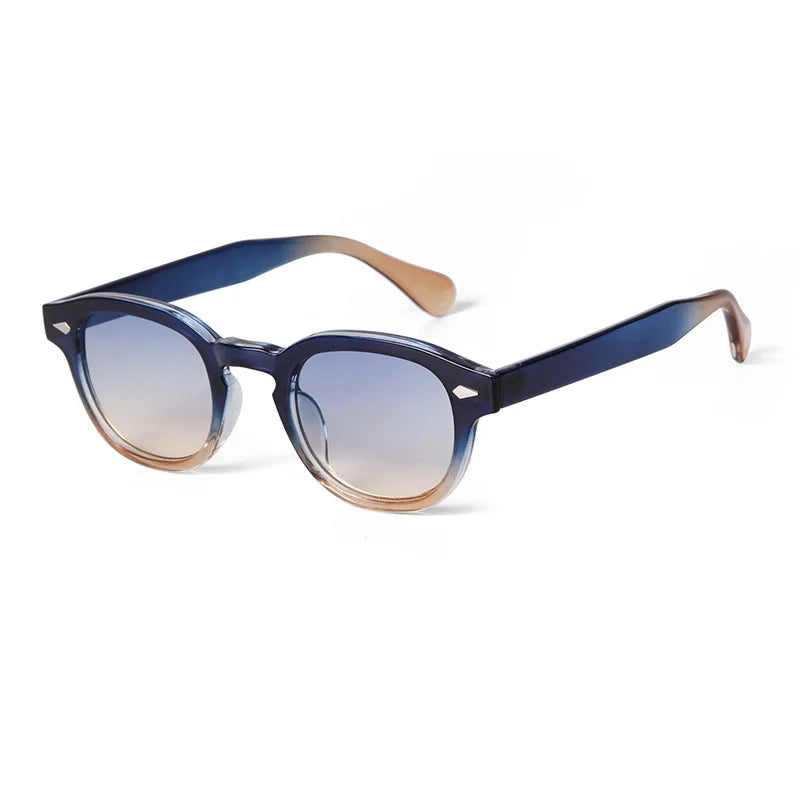 Vintage Fashion Shell Round Sunglasses Women Men 2024 Brand Design Retro Rivet Yellow Blue Lens Square Sun Glasses Female UV400 fabbinventora.com