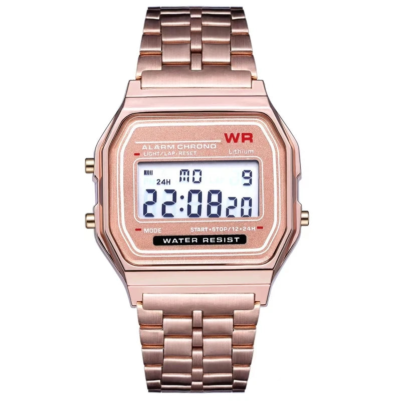 F91W Non-Waterproof Steel Band Watch For Women, Men, Business Clock, Multi-Functional LED Digital Sports Watch, Electronic Clock fabbinventora.com