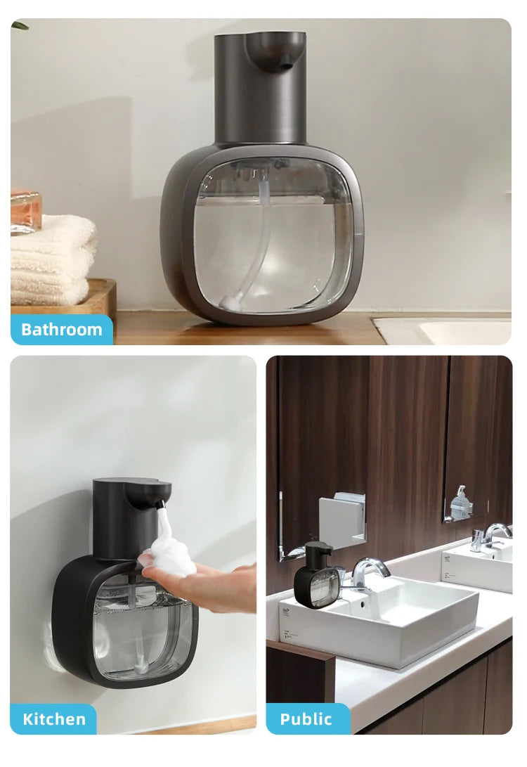 New Wall Mounted Automatic Soap Dispenser Foam Smart Hand Washing Machine 500ml Liquid Rechargeable Bathroom Induction Sensor fabbinventora.com