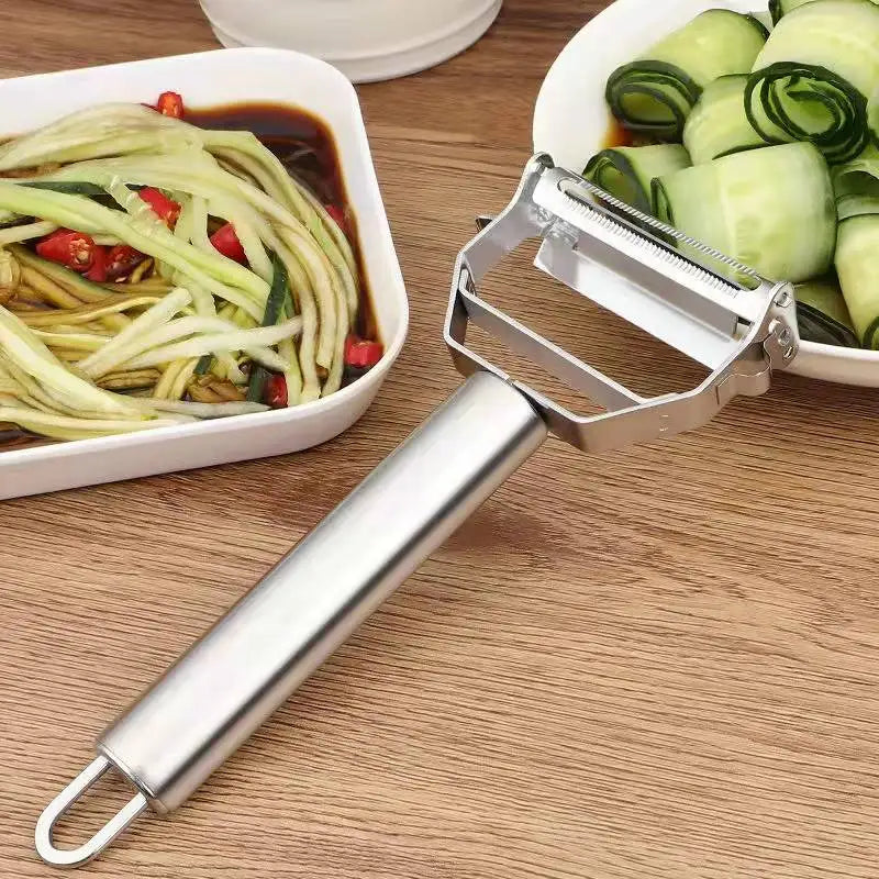 Kitchen Vegetable Peeler Stainless Steel Melon Planer Double-Head Peeler Household Multiple-Function Fruit And Vegetable Peeler fabbinventora.com