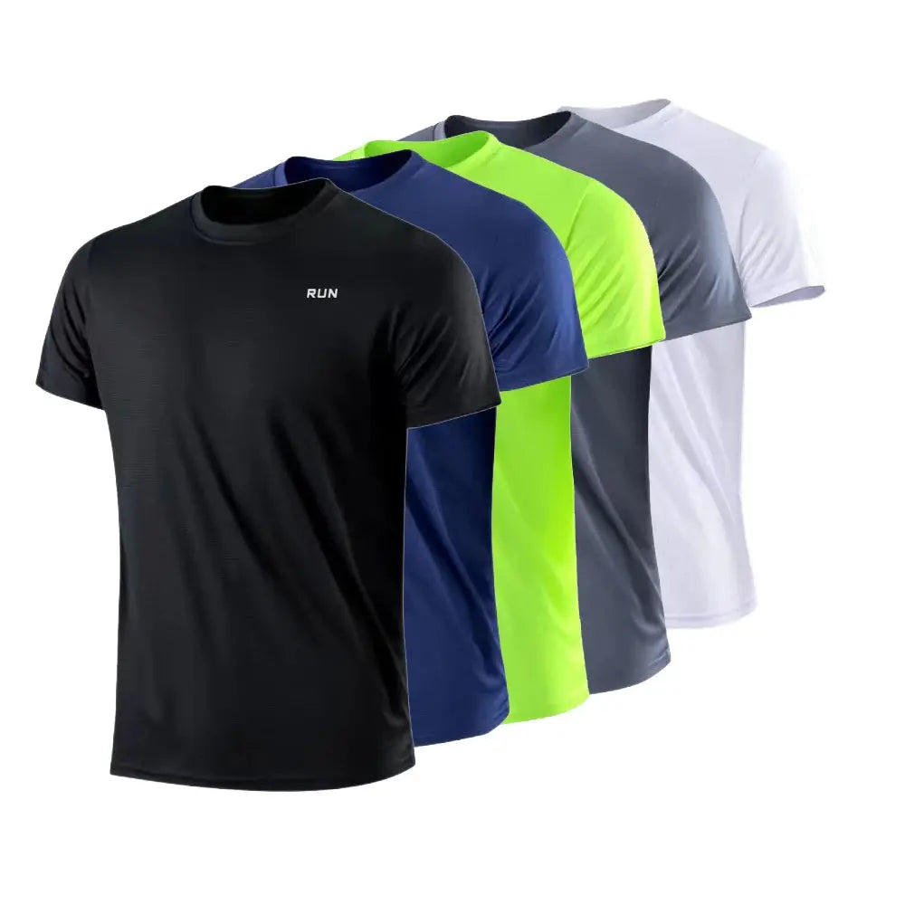 Men's Quick Dry Short Sleeve Gym Running Moisture Wicking Round Neck T-Shirt Training Exercise Gym Sport Shirt Tops Lightweight fabbinventora.com