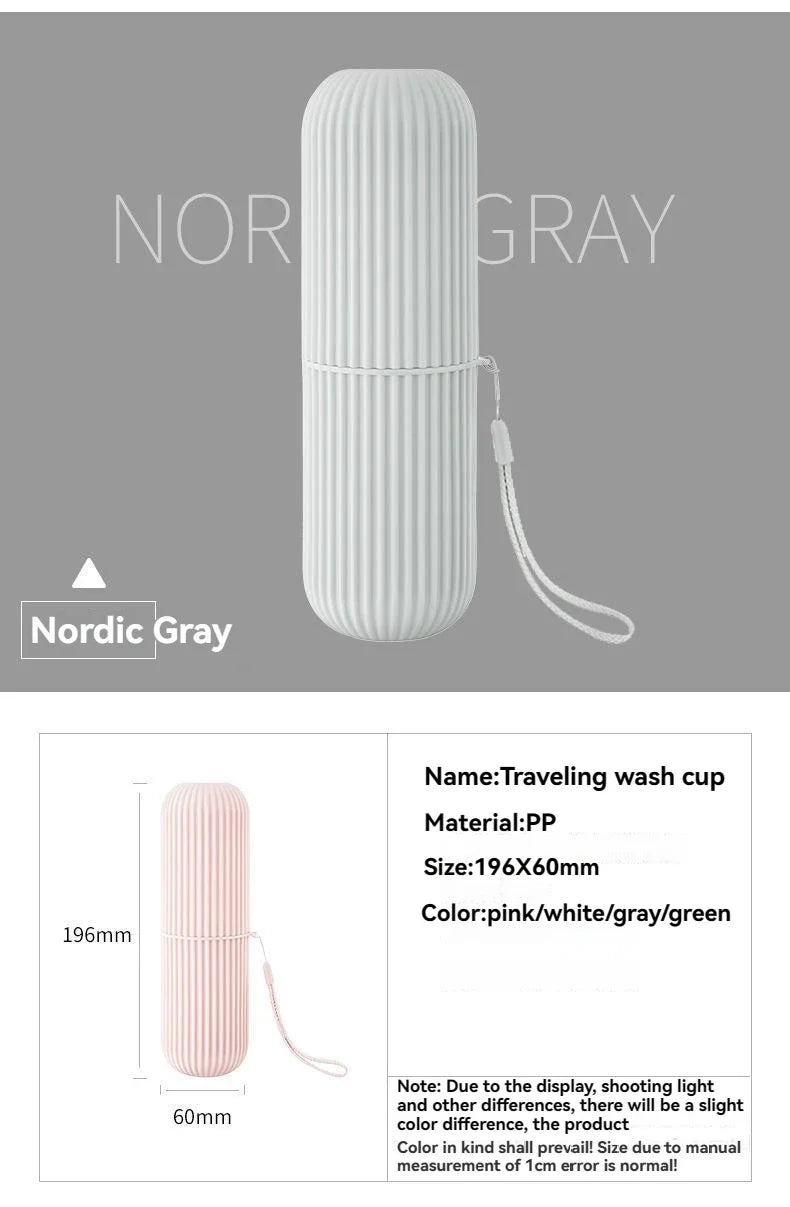 Portable toothbrush and toothpaste holder case for travel and camping use