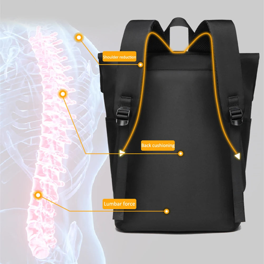 Men waterproof laptop backpack with large capacity for travel school and work