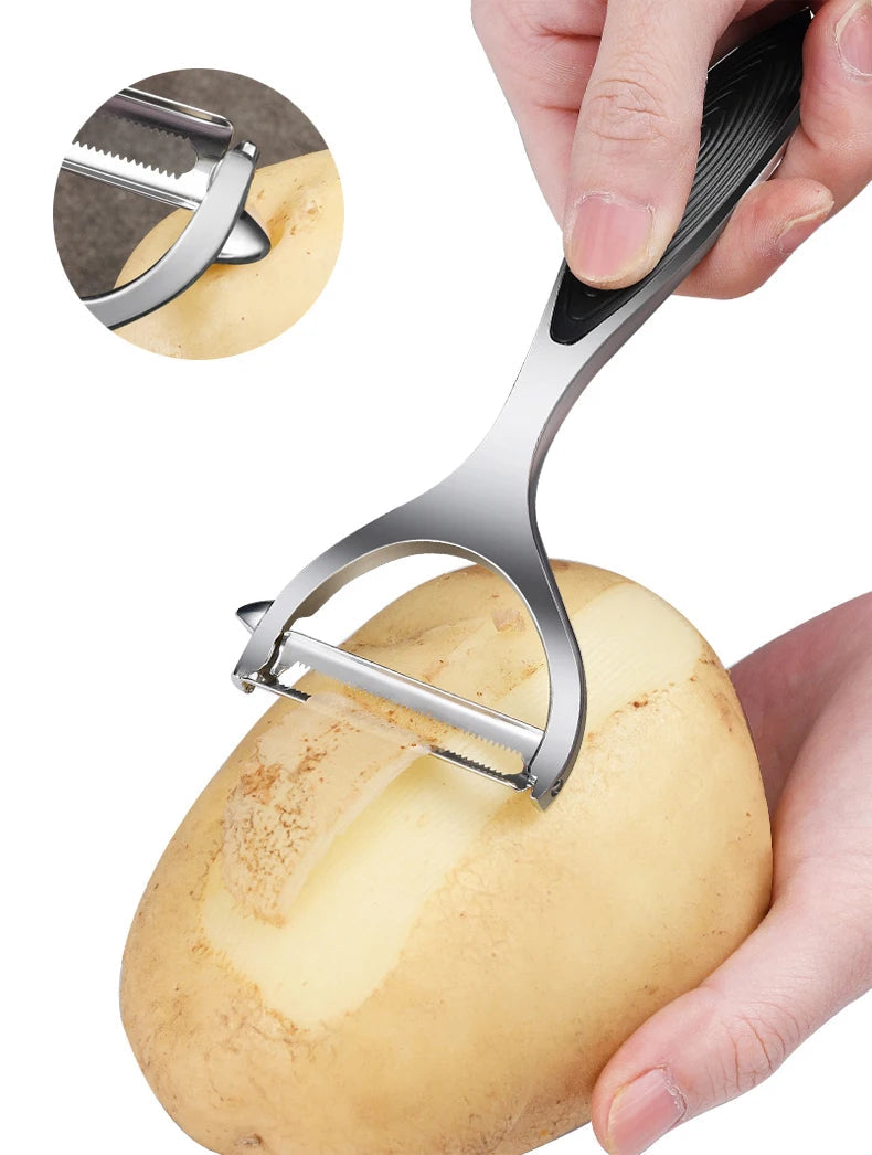 1PC Stainless Steel Vegetable Peeler Potato Peeler Multi-function Carrot Grater Fruit Tools Kitchen Accessories Cuisine Pelador fabbinventora.com