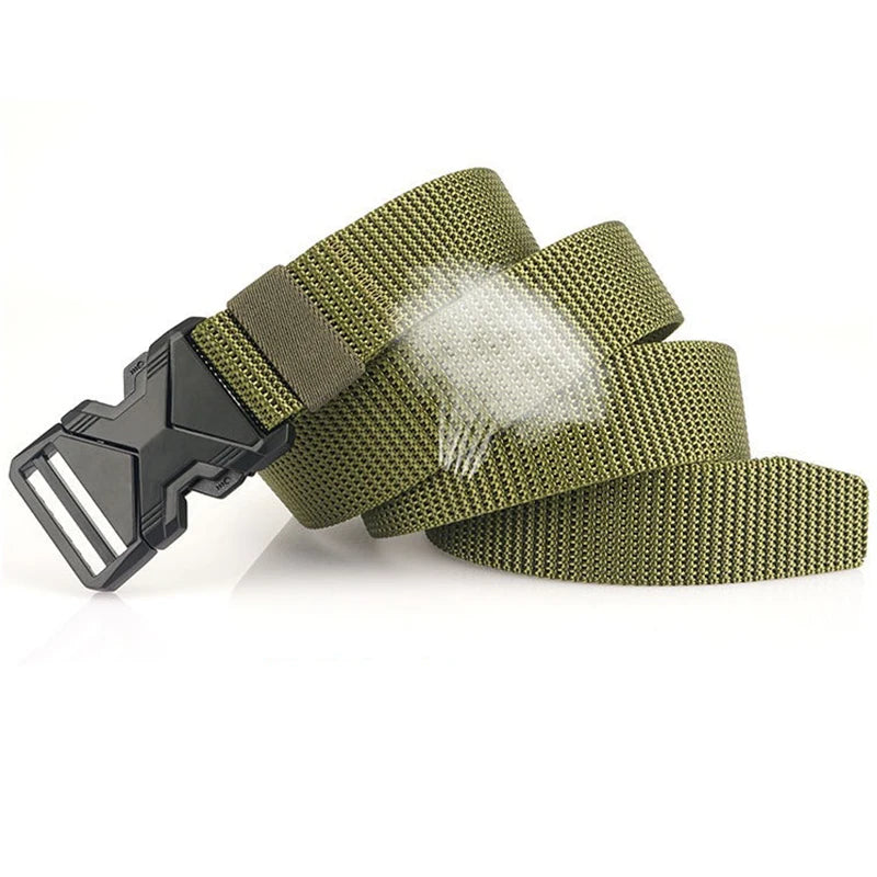 The New Men's 125cm Buckle Belt Nylon Braided Lightweight Breathable Daily Commuter Men's Belt fabbinventora.com