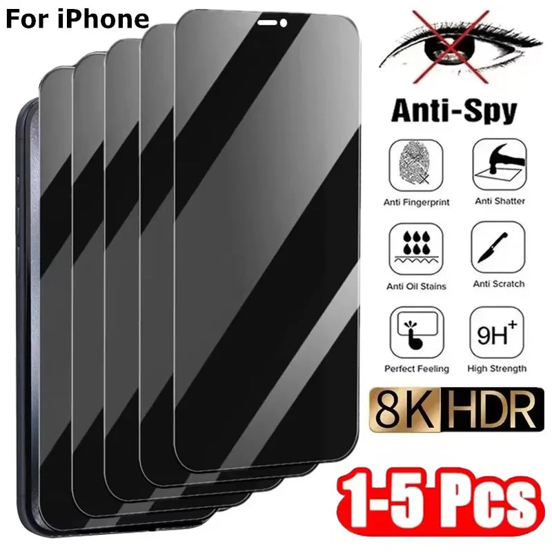 Privacy Screen Protector For iPhone 16 13 15 11 12 14 17 Pro Max Air 16e Anti-spy Glass For iPhone 13 12 Mini 7 8 16 Plus SE XR fabbinventora.com