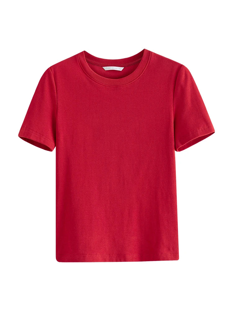 4 Colors Women Round Neck Casual Grey Summer T-Shirt Black Cotton Square Neck Short Sleeve Elastic Tees