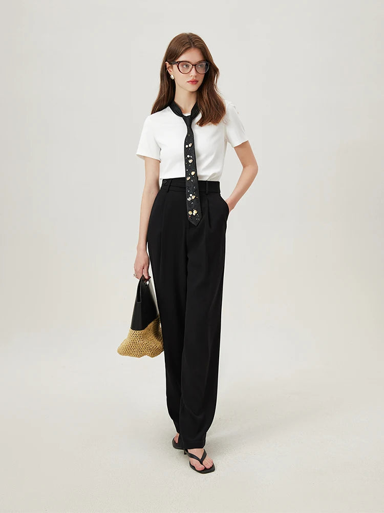 4 Colors Women Round Neck Casual Grey Summer T-Shirt Black Cotton Square Neck Short Sleeve Elastic Tees