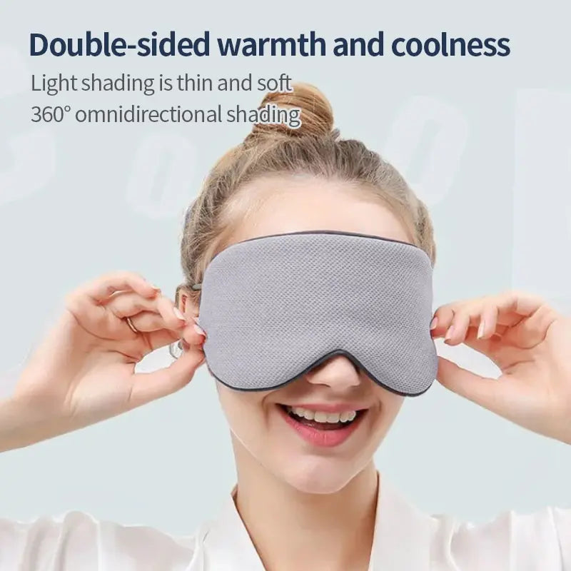 Sleeping Eye Mask Korean Style Ice Silk Warm And Cool Dual Use Adjustable Travel Light Blocking Breathable Eye Mask fabbinventora.com