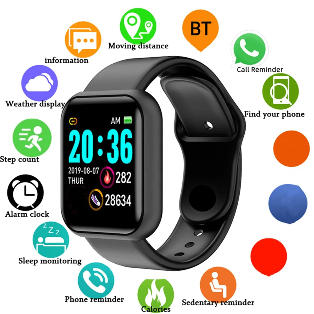 Smartwatch Men Women Wristwatches Smart Watch Message Fitness Monitor Bracelet Birthday Gift Electronic Clock For Android IOS fabbinventora.com