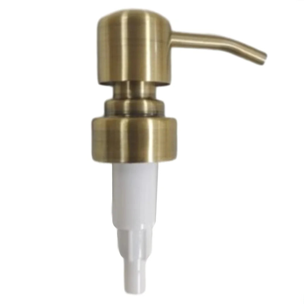 Stainless steel push dispenser head for soap lotion shampoo use pump