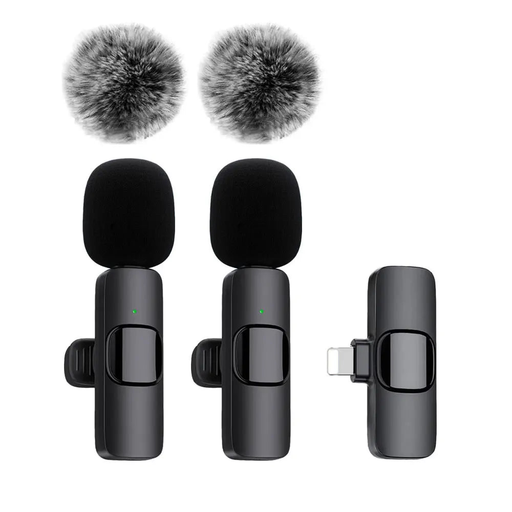 K60 NEW Wireless Lavalier Microphone Audio Video Recording Mini Mic For iPhone Android Laptop Gaming Mobile Phone Microphone fabbinventora.com