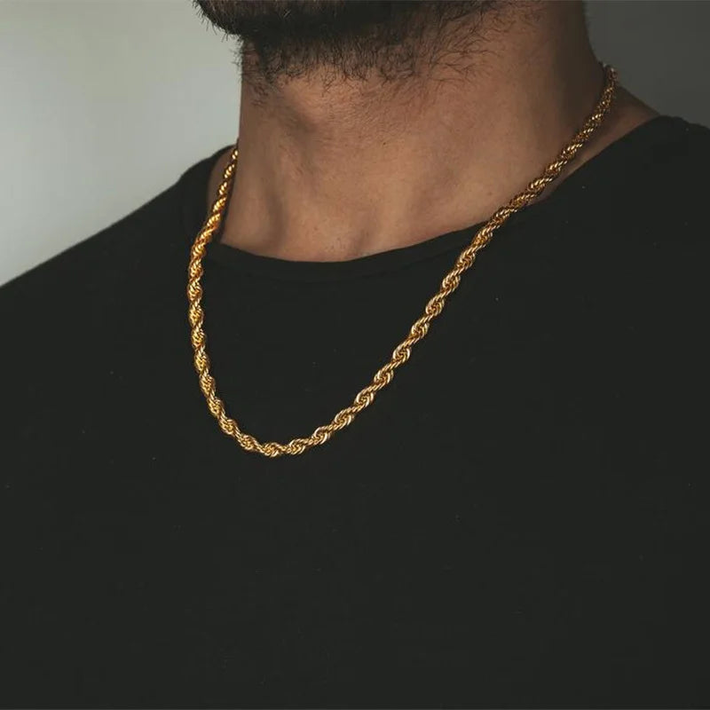Vnox Cuban Chain Necklace for Men Women,Basic Punk Stainless Steel Curb Link Chain Chokers,Vintage Gold Color Solid Metal Collar fabbinventora.com