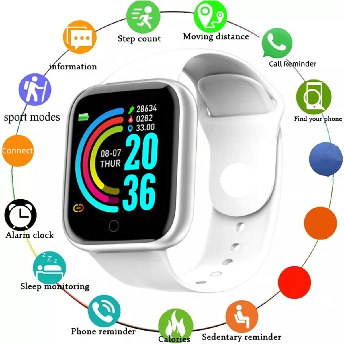 Smartwatch Men Women Wristwatches Smart Watch Message Fitness Monitor Bracelet Birthday Gift Electronic Clock For Android IOS fabbinventora.com