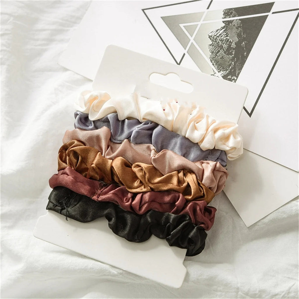 6pcs Satin Hair Scrunchies for Women - Softer Than Silk Scrunchies for Hair | Satin Scrunchies for Girls | fabbinventora.com