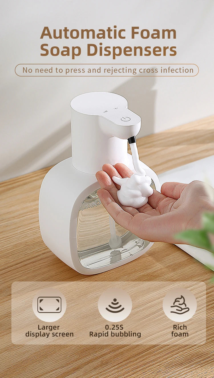 Wall mounted automatic foam soap dispenser with sensor and rechargeable battery