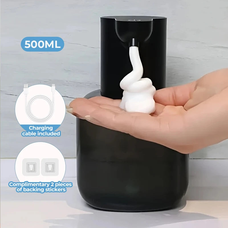 Wall mounted automatic foam soap dispenser with sensor and rechargeable battery