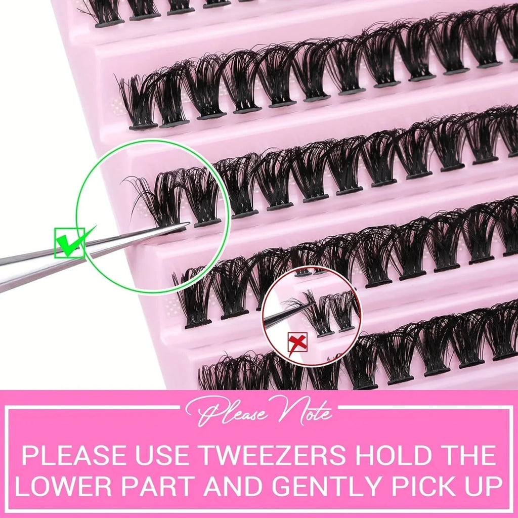 MJ Individual Lashes 8-16mm 200pcs Cluster Lashes Natural Look Mixed Tray DIY Eyelash Extension Volume Lash Clusters Eyelashes fabbinventora.com