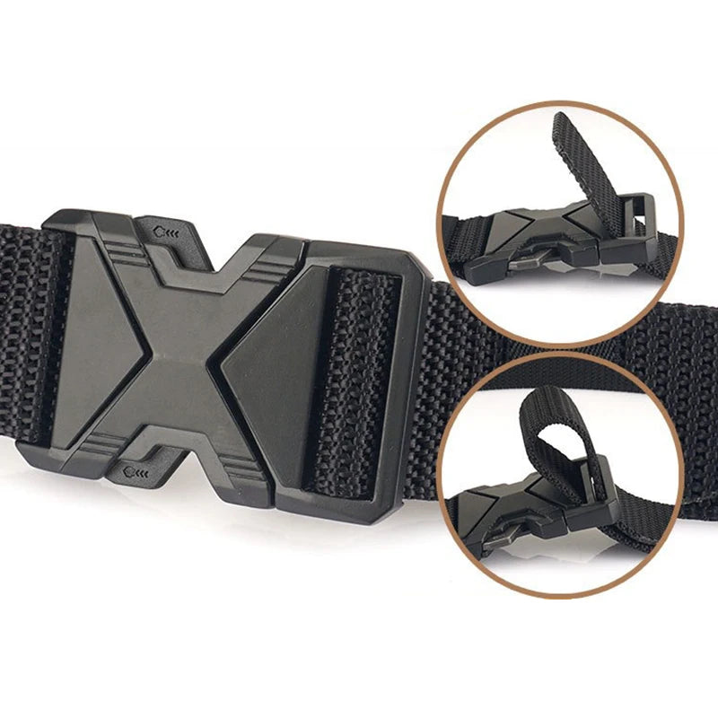 The New Men's 125cm Buckle Belt Nylon Braided Lightweight Breathable Daily Commuter Men's Belt fabbinventora.com