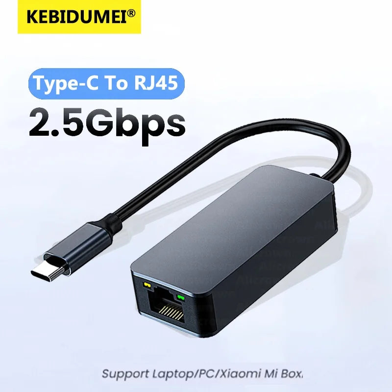 2500Mbps USB 3.0 Type-C To RJ45 Network Card 2.5G Adapter Gigabit Ethernet Converter Lan Hub For PC Laptop For Windows 8.1/10/11 fabbinventora.com